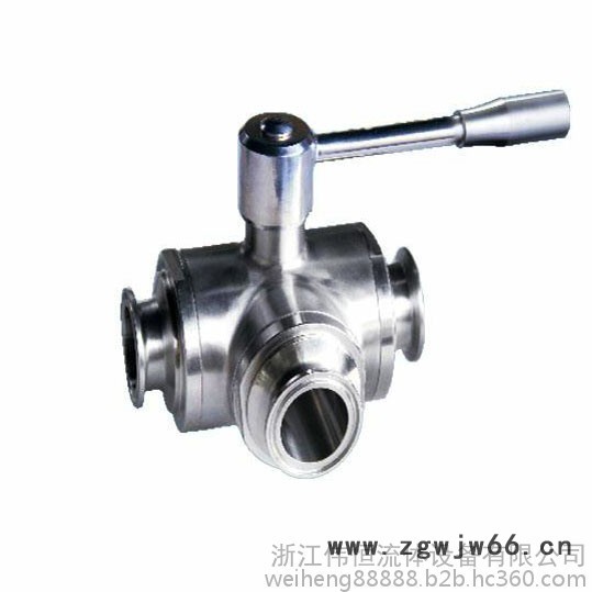 伟恒卫生级不锈钢快装三通球阀 卫生级手动卡箍式型球阀图2
