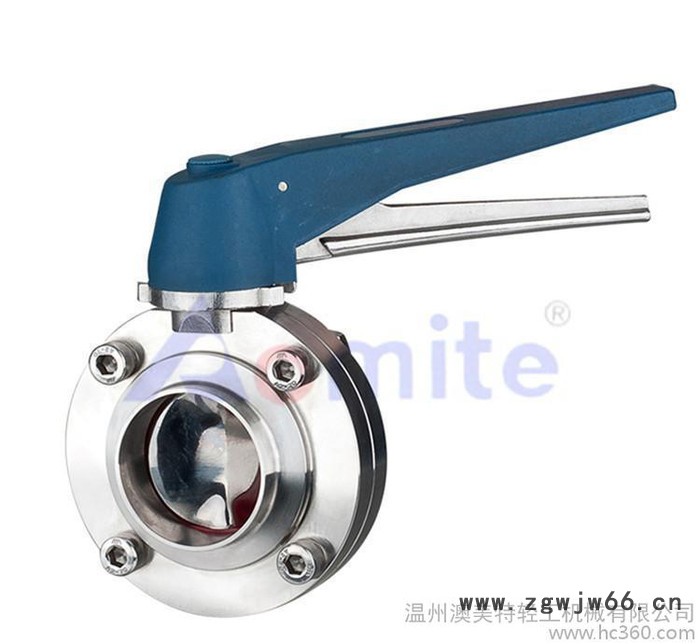 直销不锈钢304卫生级鸭嘴式快装蝶阀，塑料手柄卡箍式蝶阀图3