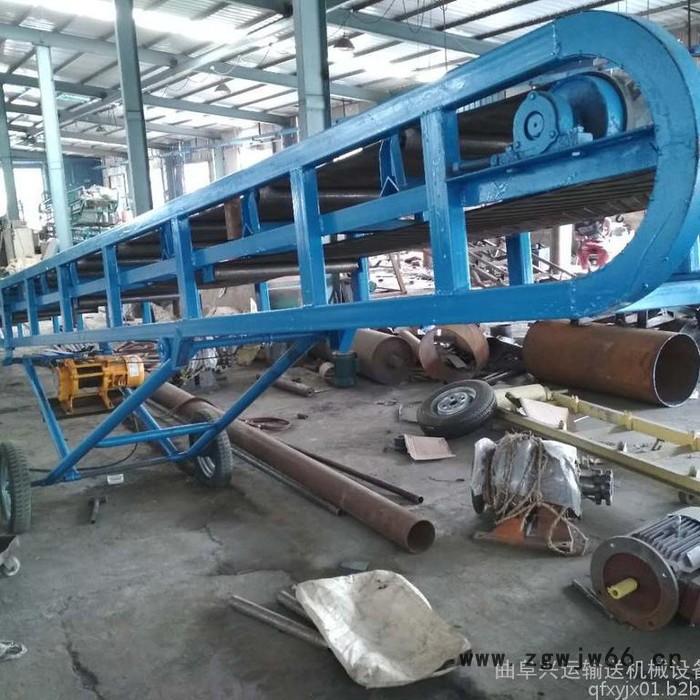 带式粮食爬坡输送机 万向轮移动的带式输送机图2