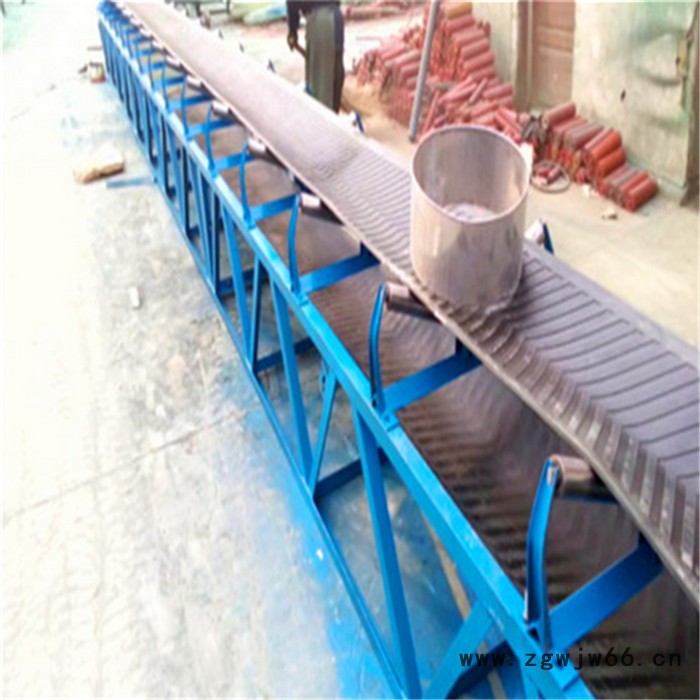 人字防滑皮带机 带宽总长按需定制 万向轮爬坡传送带图6