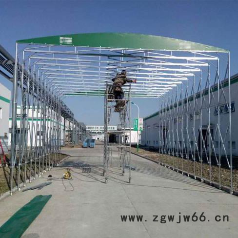 安顺 大型仓库伸缩雨篷篷布 室外遮阳棚 钢结构定制万向轮推拉棚图8