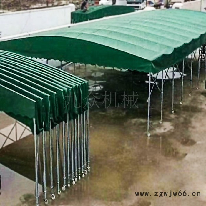 安顺 大型仓库伸缩雨篷篷布 室外遮阳棚 钢结构定制万向轮推拉棚图7