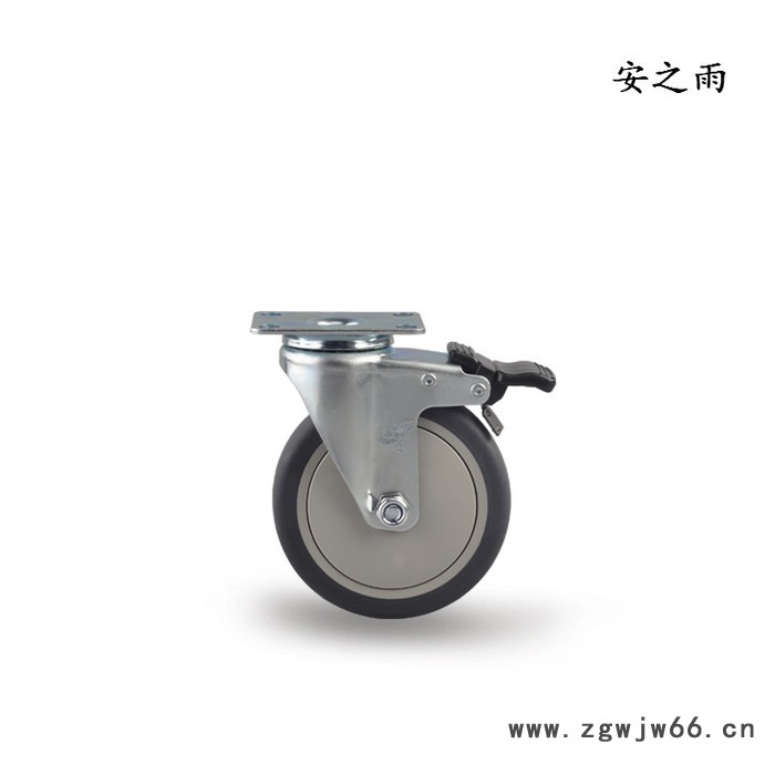安之雨4寸 4寸TPE万向轮  浙江万向轮厂家  定向万向轮 科诺万向脚轮图4