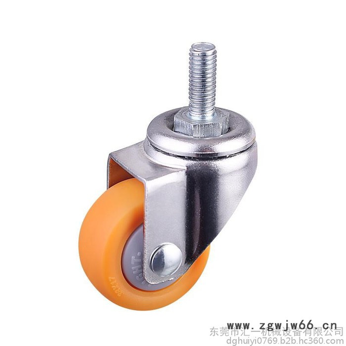 汇一脚轮 轻型1.5寸工业脚轮家具脚轮万向轮桔色改性尼龙轮静音脚轮图2
