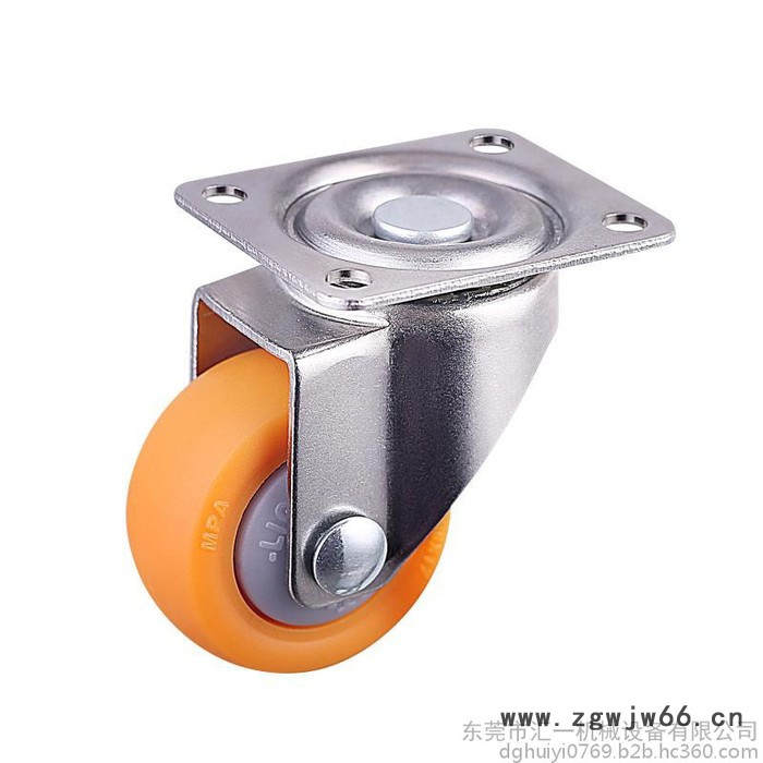 汇一脚轮 轻型1.5寸工业脚轮家具脚轮万向轮桔色改性尼龙轮静音脚轮图6