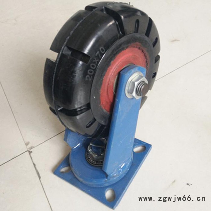 供应10寸超重型脚轮 橡胶大花纹防滑万向脚轮 底板10mm工业万向轮图3