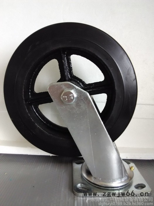 橡胶万向轮 重型4寸5寸6寸8寸橡胶轮配活动支架 **图4