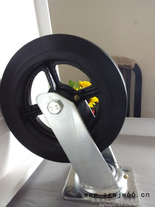 橡胶万向轮 重型4寸5寸6寸8寸橡胶轮配活动支架 **图2