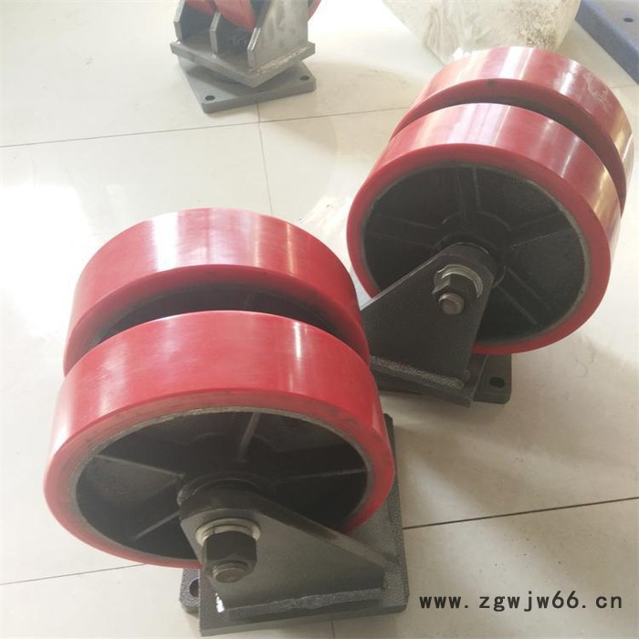 超重型双轮铁心聚氨酯脚轮/固定轮/载重5吨//12寸重型万向轮图6