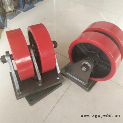 超重型双轮铁心聚氨酯脚轮/固定轮/载重5吨//12寸重型万向轮