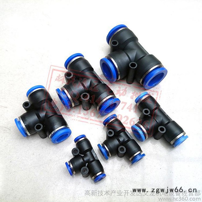 气管接头PE-4/6/8/10/12/16MM塑料三通插外径管T型三头气动元件图2