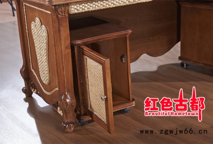 酒店家具生态酒店家具 万向轮藤制小柜子、扶手柜图2