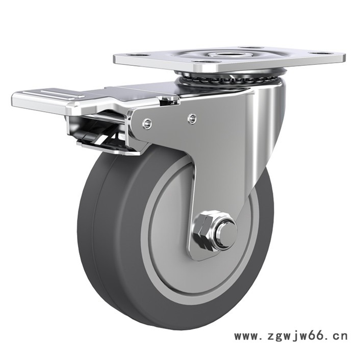 中型 单轴脚轮 TPR脚轮 3寸 静音万向轮 4寸 5寸 刹车轮 耐磨 工业轮 胶轮 欢迎咨询图3