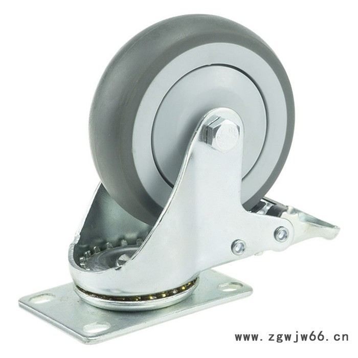 中型 单轴脚轮 TPR脚轮 3寸 静音万向轮 4寸 5寸 刹车轮 耐磨 工业轮 胶轮 欢迎咨询图2