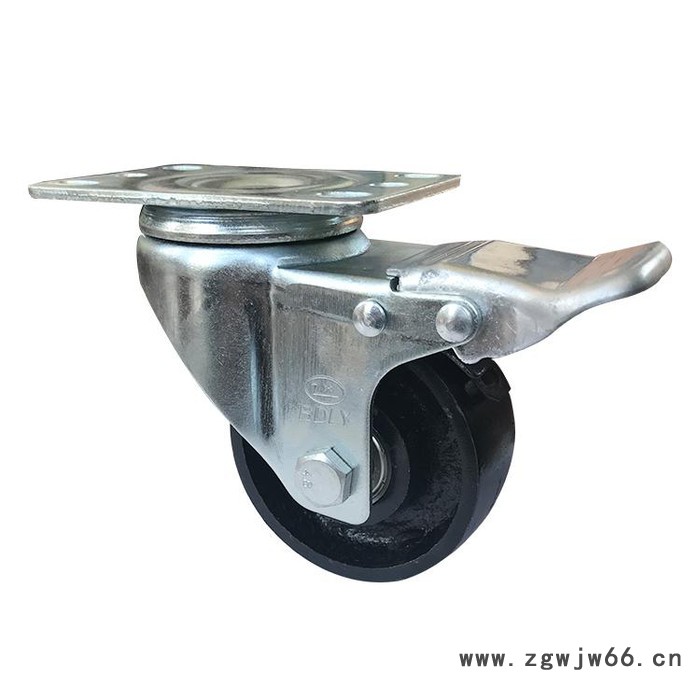 5寸全铁轮   耐高温铸铁万向轮  生产加工  定制铸铁轮  足王全铁轮图3