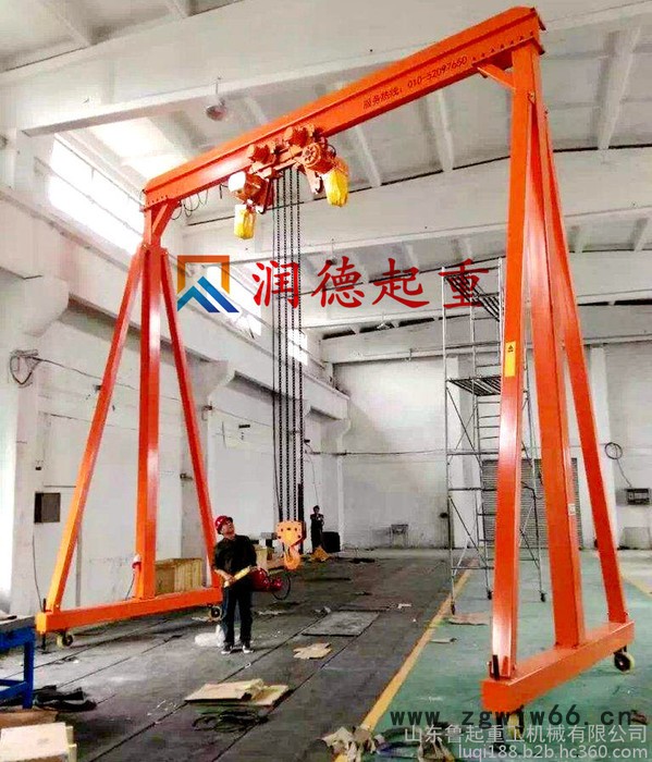 鲁起重工 5吨无轨万向轮式龙门架 定制电动龙门吊 简易航吊厂家图2