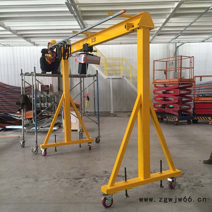 龙门架 手推无轨升降式 2吨电动葫芦万向轮小型移动龙门架定制图2