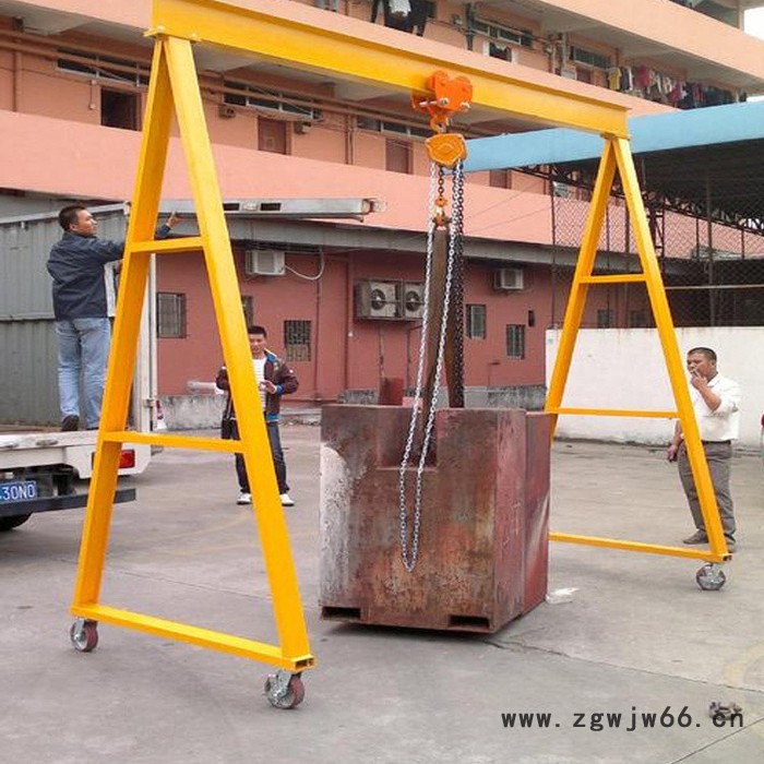 龙门架 手推无轨升降式 2吨电动葫芦万向轮小型移动龙门架定制图5