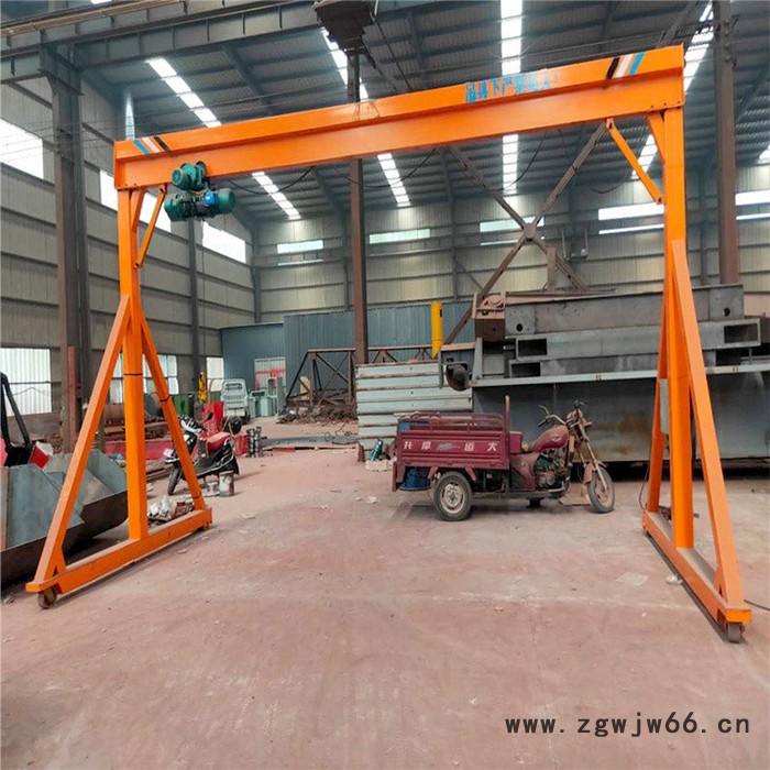 二手龙门架手推无轨升降式2吨电动葫芦万向轮小型移动龙门架定制 小型二手龙门架图2