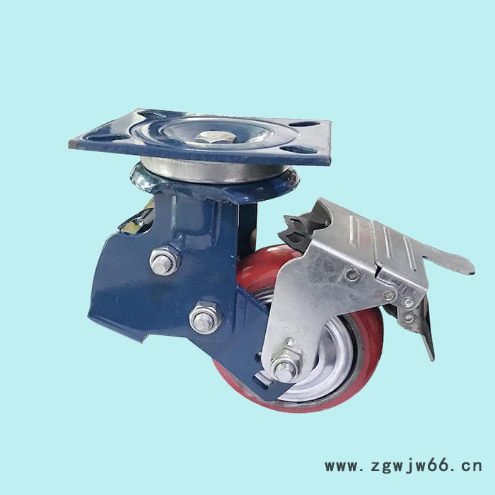 北大轮业供应 足王脚轮 pu块双减震机构铁芯聚氨酯轮 万向轮图4