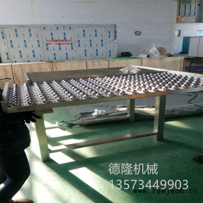 德隆dl-2053 万向轮工作台流水线转弯滚筒输送机不锈钢牛眼输送机传送带输送线图3