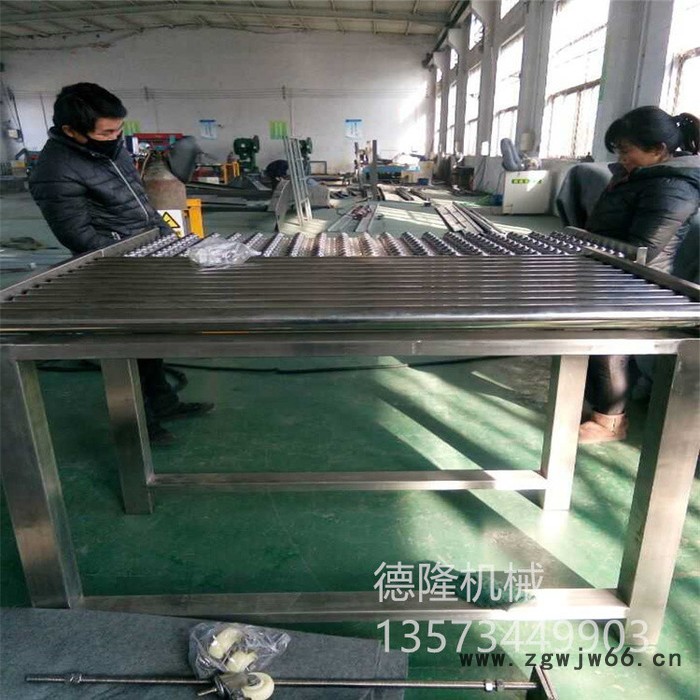 德隆dl-2053 万向轮工作台流水线转弯滚筒输送机不锈钢牛眼输送机传送带输送线图2