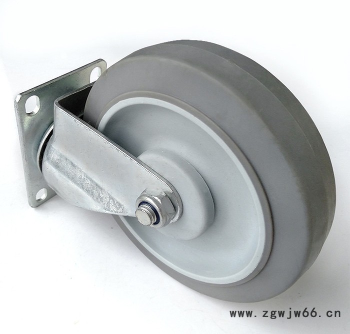 万向轮 5寸tpr平底双轴万向轮 万向脚轮专业厂家 载重120kg图2