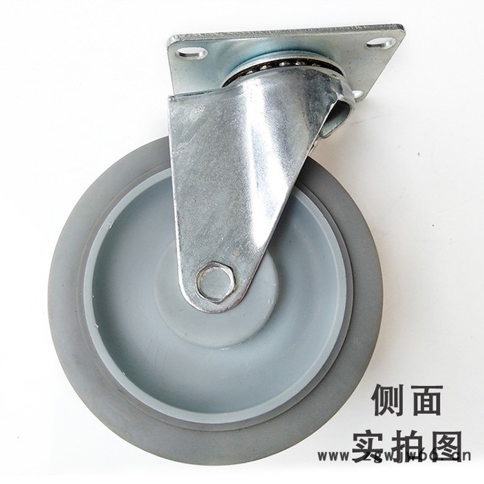 万向轮 5寸tpr平底双轴万向轮 万向脚轮专业厂家 载重120kg图3