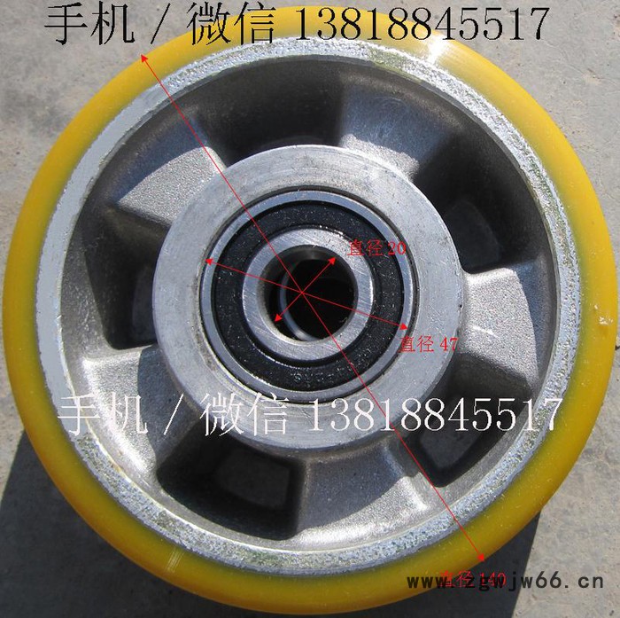 永恒力电动堆高车铝心后轮万向轮140*55/60图2