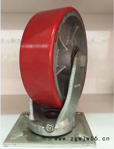 汇一8寸 10寸超重型万向轮 铁芯包聚氨酯活动脚轮图2