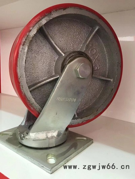 汇一8寸 10寸超重型万向轮 铁芯包聚氨酯活动脚轮图3