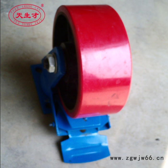 供应8寸铁芯聚氨酯平刹万向脚轮 超重型工业PU脚轮万向轮图2