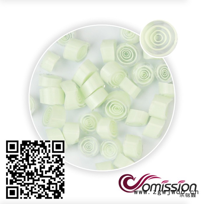 曼德1707006-2-4DIY工具 2寸万向轮热熔玻璃切块白色大圈图案250克装**微波窑炉自制饰品原料图2