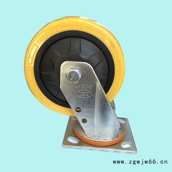 韩式塑芯聚氨酯脚轮 工业脚轮 6寸万向聚氨酯脚轮 塑芯聚氨酯万向轮图3