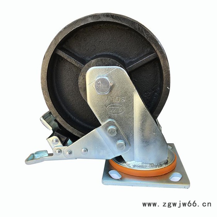 足王全铁轮  6寸平面全铁轮  铸铁万向轮图3