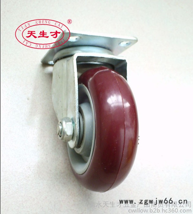 供应5寸双轴承万向脚轮 支架3mm灰芯紫皮轻型工业脚轮万向轮图4