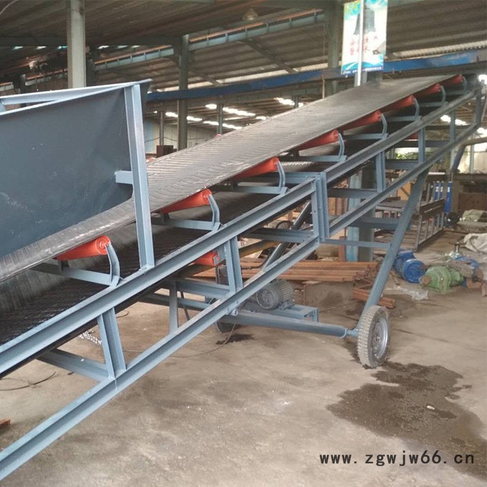 兴运定做万向轮移动皮带输送机 物料装车传送带**图5