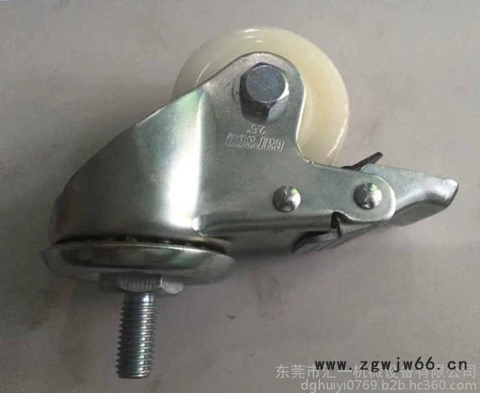 中型2.5寸 螺杆插杆平底尼龙万向轮  工业手推车脚轮图3