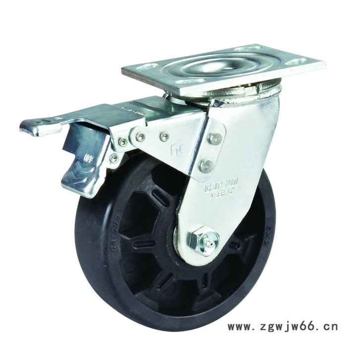 汇一4系列6寸活动耐高温脚轮配金属双刹 万向轮 万向脚轮 工业脚轮图2