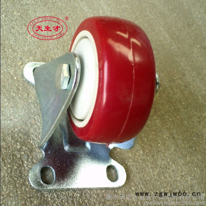 供应3寸单轴承定向脚轮 支架3mm单红皮轻型工业脚轮万向轮图4