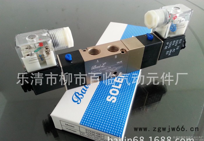 气动电磁阀,气动元件,五通电磁阀,4v230-08电磁阀,4v230-08e电磁图3