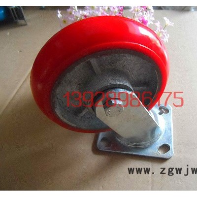 脚轮万向轮铁芯聚氨酯万向轮子，不锈钢耐磨静音脚轮