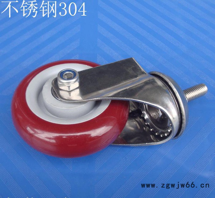 中型304不锈钢4寸丝杆万向轮.平板车轮M121416万向轮工业轮轮子图2