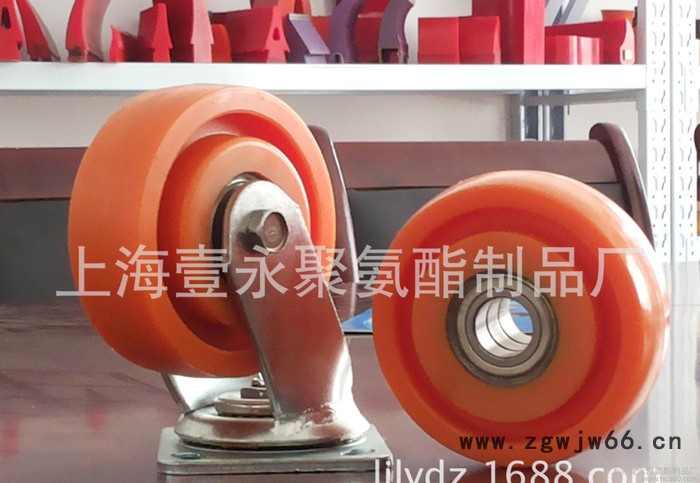 聚氨酯PU前行轮定向轮万向轮 橡胶包胶轮 聚氨酯PU脚轮图2
