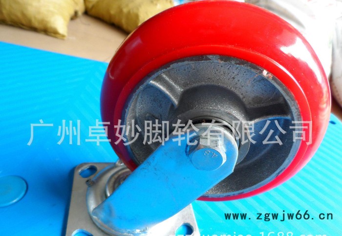 重型4寸蓝支持铁心聚胺脂万向轮.PU轮超重型轮特重型轮工业轮图3