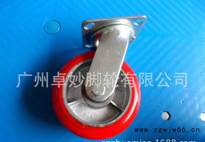 重型4寸蓝支持铁心聚胺脂万向轮.PU轮超重型轮特重型轮工业轮图2