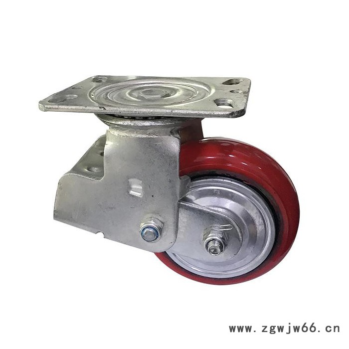 【足王脚轮】 胶块双减震机构铁芯聚氨酯轮  胶块双减震机构铁芯聚氨酯万向轮图2