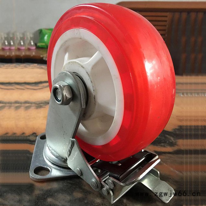 ** 红透刹车万向轮  6寸红透刹车万向轮  刹车万向轮图3
