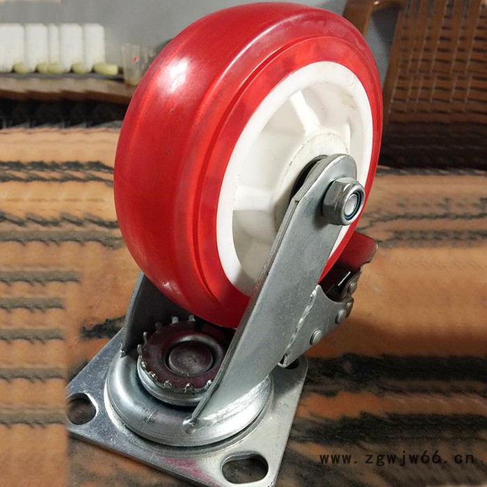 ** 红透刹车万向轮  6寸红透刹车万向轮  刹车万向轮图2