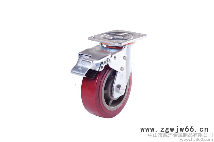 中山脚轮批发 PU万向脚轮  5寸活动带刹车脚轮  万向轮子图2